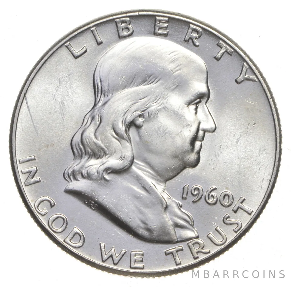 Choice Unc 1960-P Franklin Half Dollar Gem BU From Original Roll