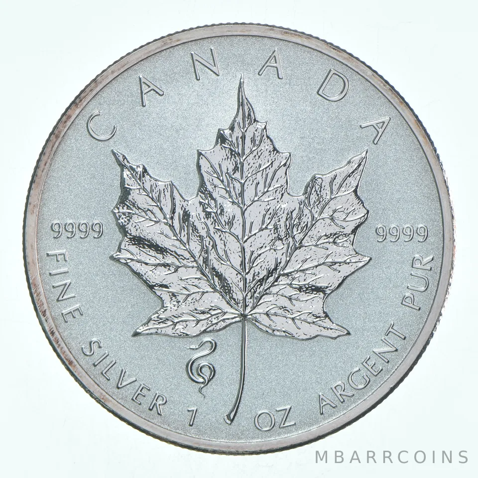 2013 Canada 5 Dollars Silver Maple Leaf Snake Privy Reverse Proof 1 Oz