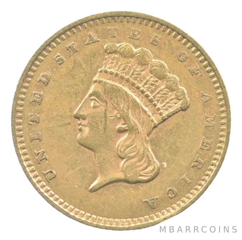 1857 $1 Indian Princess Head Gold Dollar *6107