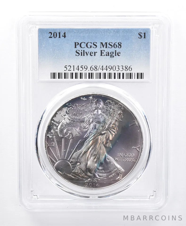 2014 American Silver Eagle MS68 PCGS Beautiful Tone *8642