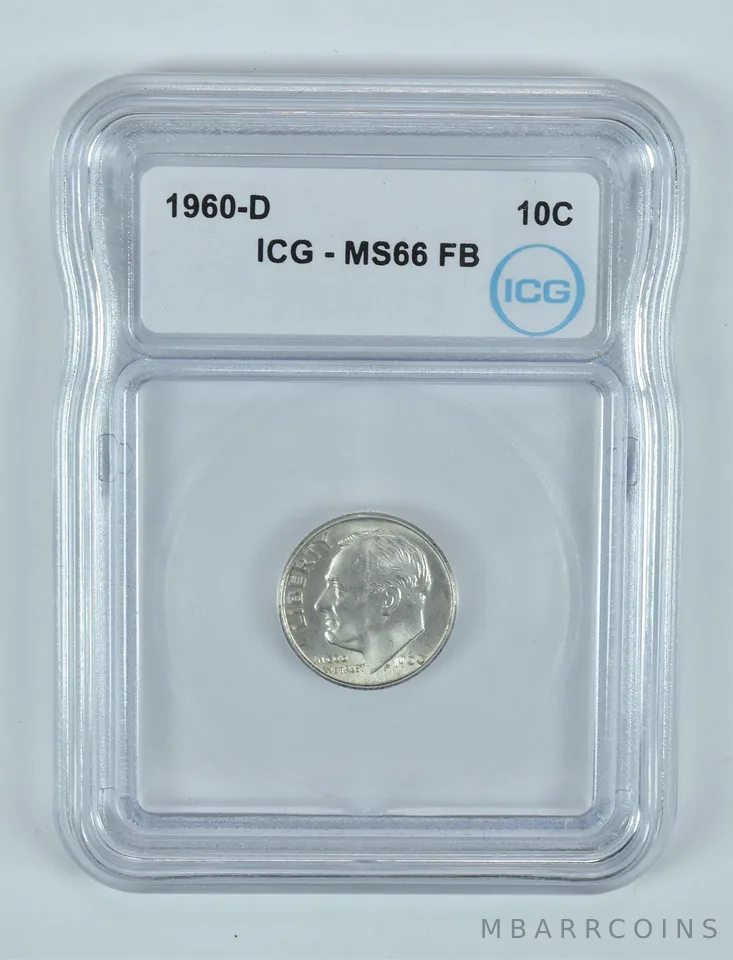 1960-D Roosevelt Dime MS66 FB ICG