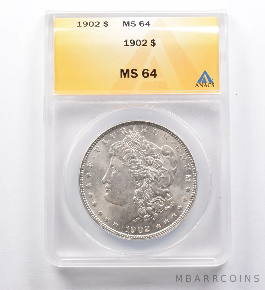MS64 1902 Morgan Silver Dollar ANACS *4434