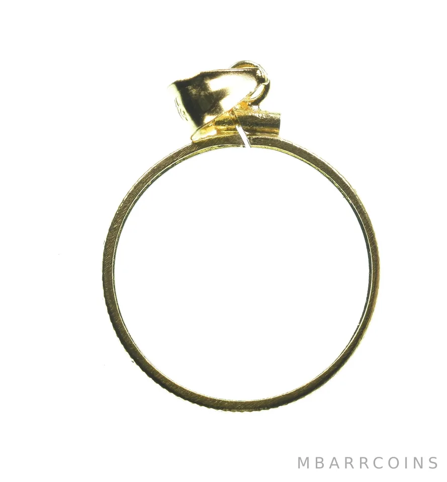 14K 22.05mm GF 1/4 Oz Gold Eagle Krugerrand Coin Bezel Pendant Frame Edge *1304