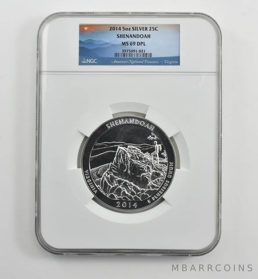 2014 5 Oz Silver Quarter America The Beautiful Shenandoah MS69 DPL NGC *1548