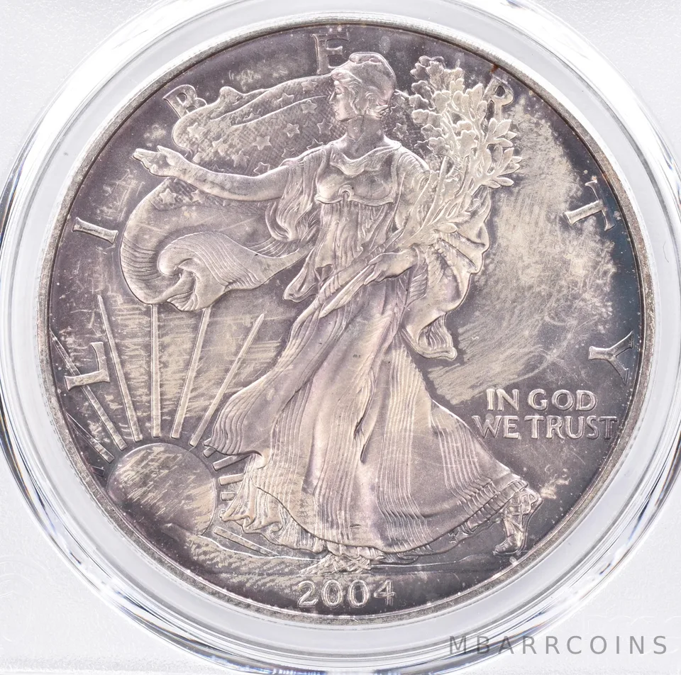 2004 American Silver Eagle MS67 PCGS Beautiful Tone *1343