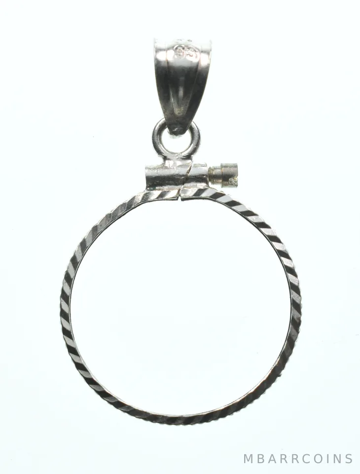 Sterling Silver 7.9 MM Coin Bezel Pendant Frame Edge *2360
