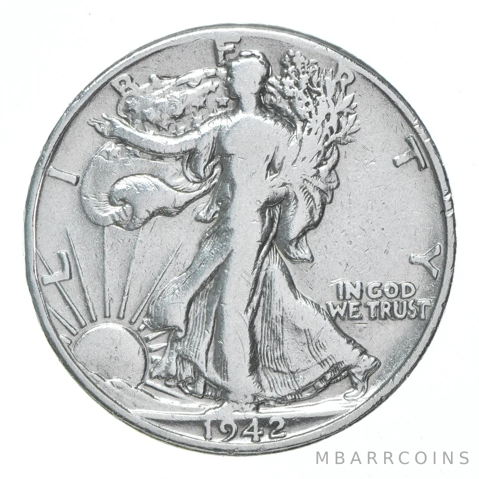 XF/AU 1942-D Walking Liberty Half Dollar Polished 90% Silver