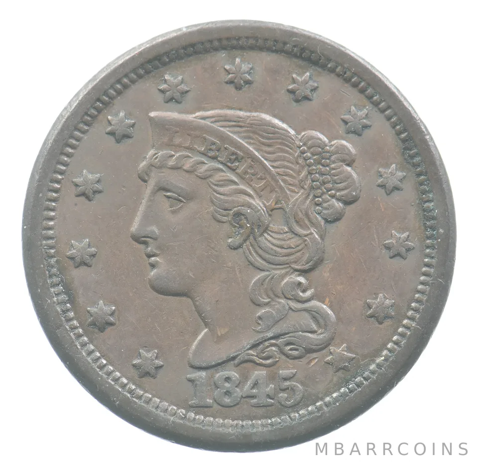 1845 Braided Hair Large Cent *9409