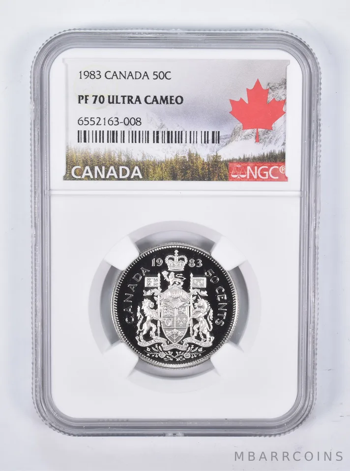 1983 PF70 Canadian 50C Half Dollar NGC Canada Lbl