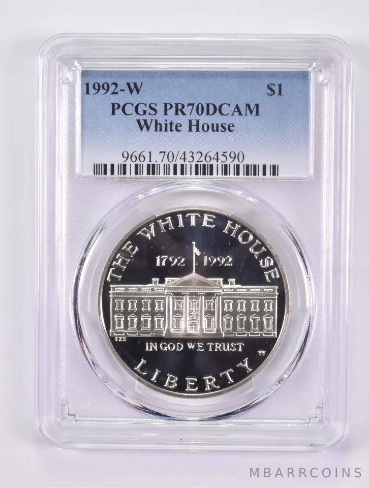 1992-W White House Commemorative Silver Dollar PR70 DCAM PCGS