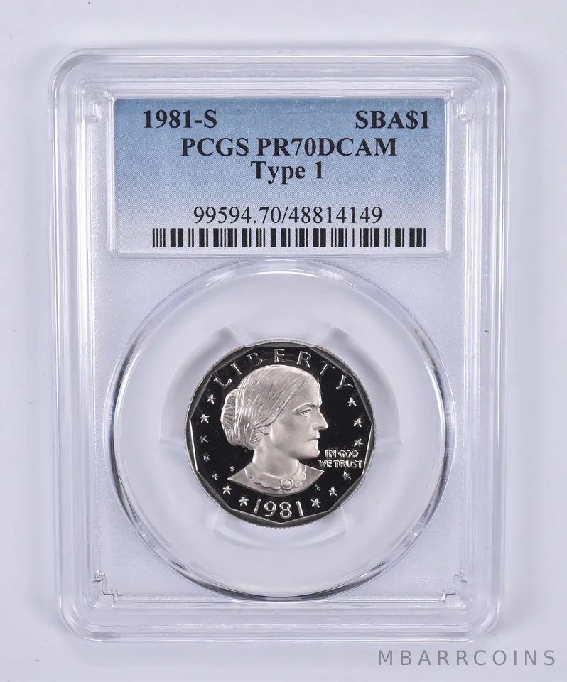 1981-S Susan B Anthony Dollar Type 1 PR70 DCAM PCGS Blue Label
