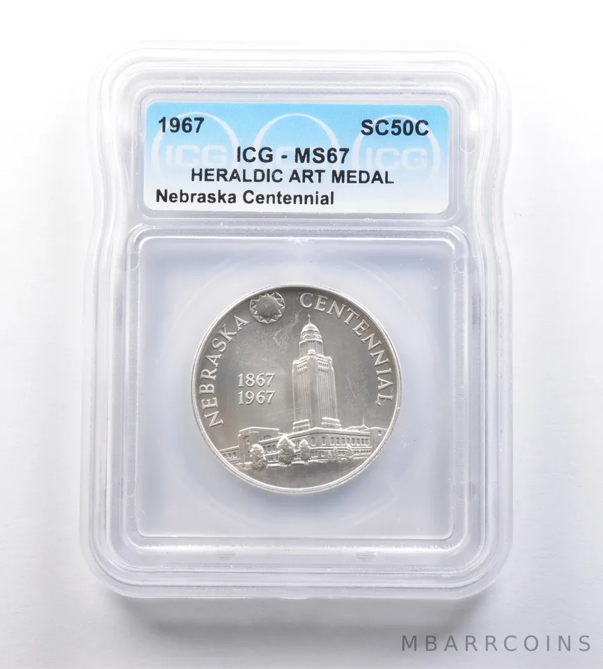 1967 So-Called Half Dollar Nebraska Centennial MS67 ICG *7230