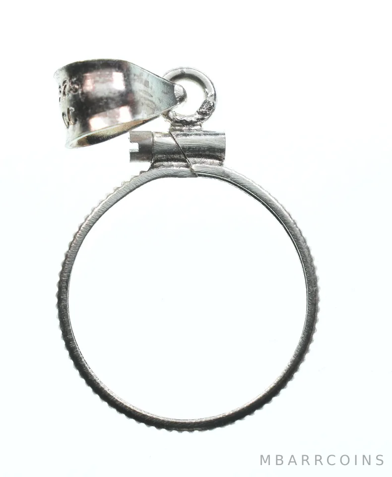 Sterling Silver 15.6 MM 2 1/2 Peso Mexico Coin Bezel Pendant Frame Edge *2355