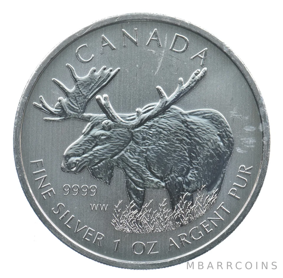 Better Date - 2012 Canada 5 Dollars - 1 Oz. Silver Moose World Coin- Silver *795