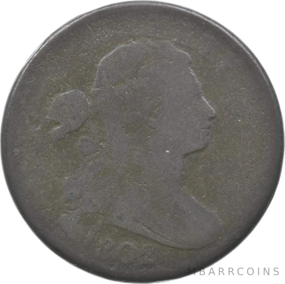 1802 Draped Bust Large Cent Stemless *4780