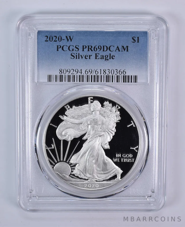 2020-W American Silver Eagle PR69 DCAM PCGS Blue Label