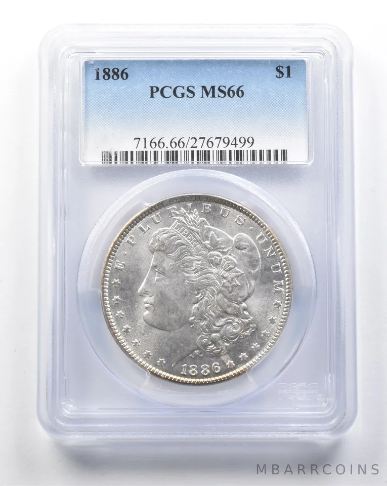 1886 Morgan Silver Dollar MS66 PCGS *8400