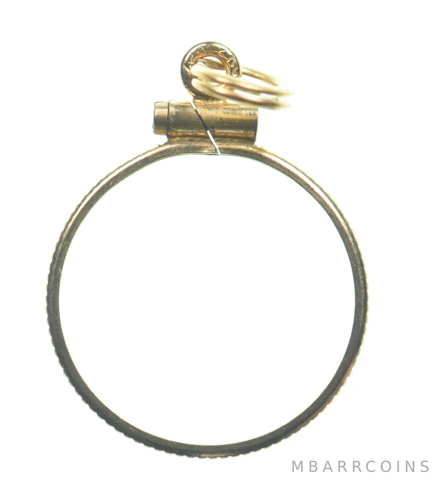 12k 0.7 Gram Gold Filled 15.5mm Coin Bezel Pendant Frame Edge *4994