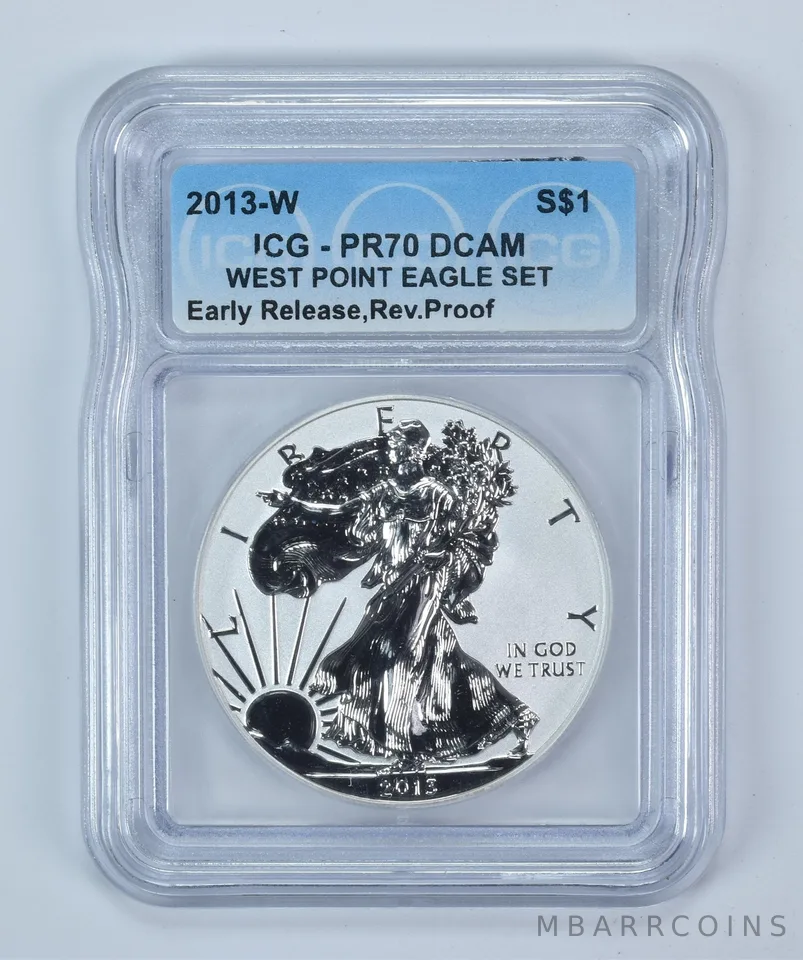 2013-W American Silver Eagle West Point Set Reverse Proof PR70 DCAM ICG