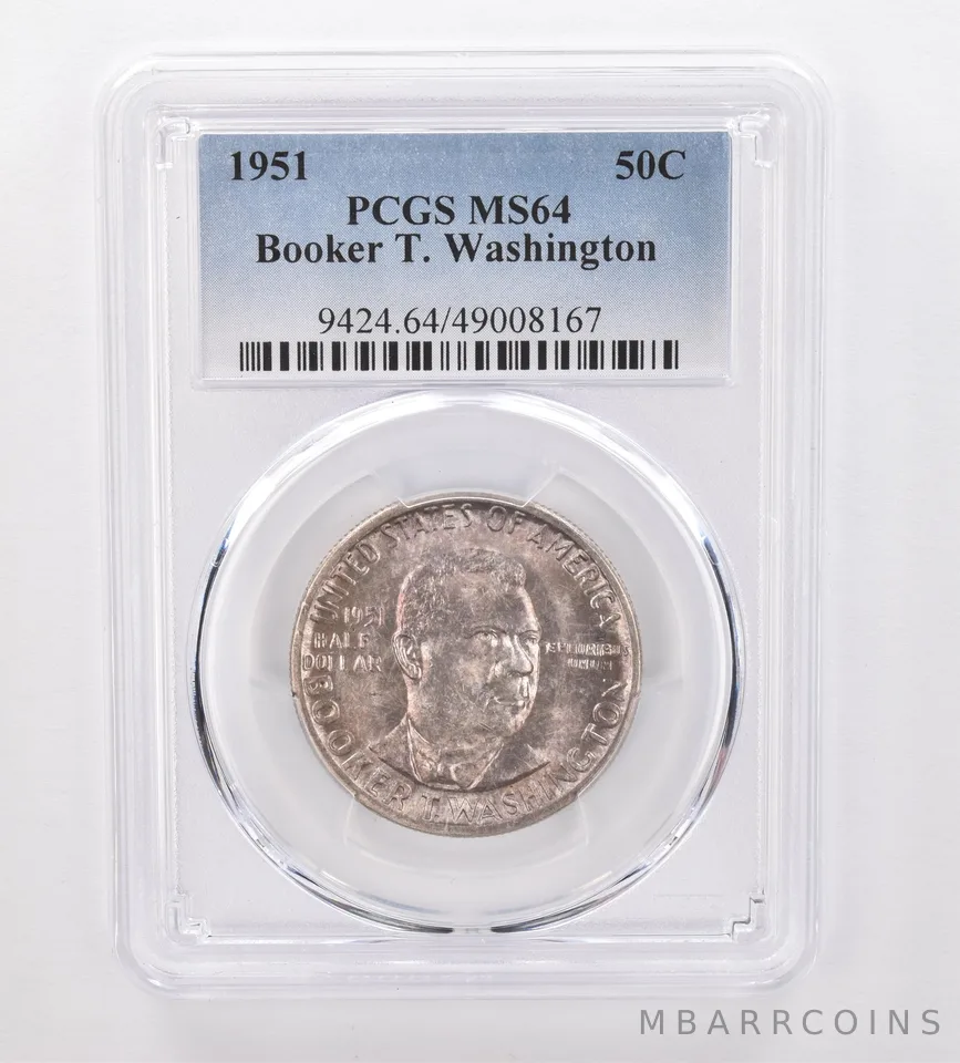 1951 Booker T Washington Commemorative Half Dollar MS64 PCGS Nice Tone a0049