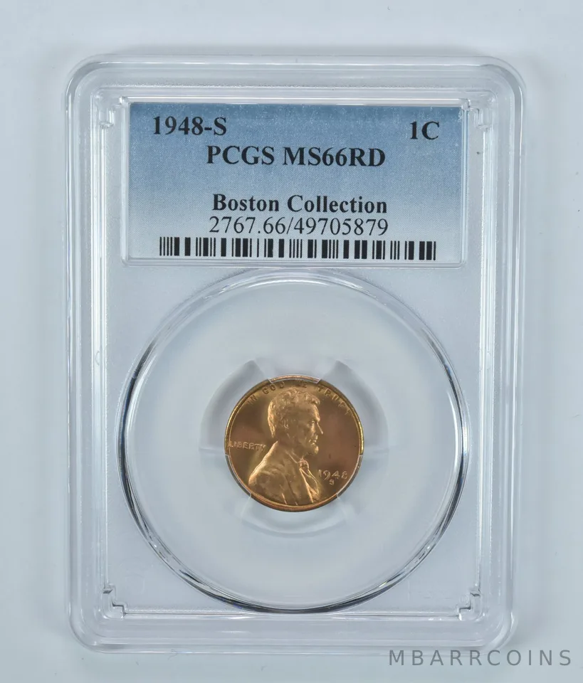 1948-S Lincoln Wheat Cent Boston Collection MS66 RD PCGS