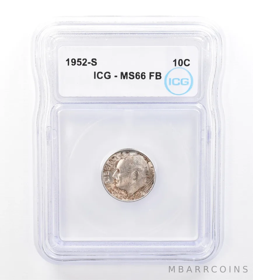 1952-S Roosevelt Dime MS66 FB ICG Beautiful Tone *1627
