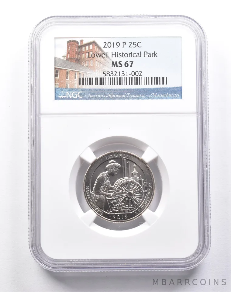 MS67 2019-P Washington Quarter Lowell Historical Park NGC a6193
