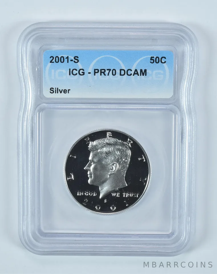 2001-S Kennedy Half Dollar Silver PR70 DCAM ICG