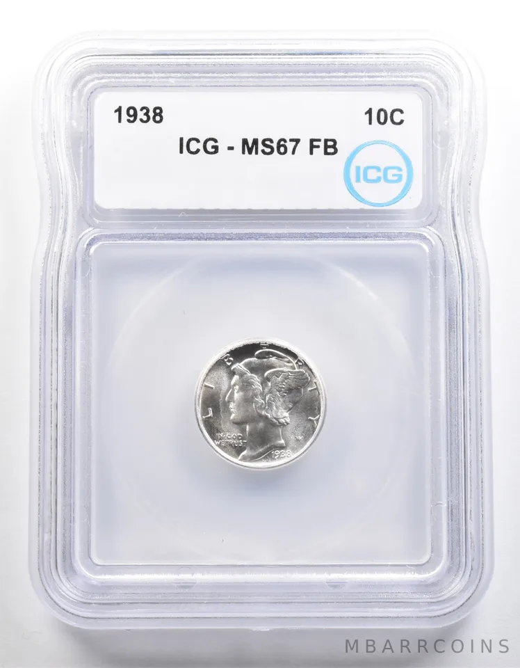 1938 Mercury Dime MS67 FB ICG *4027