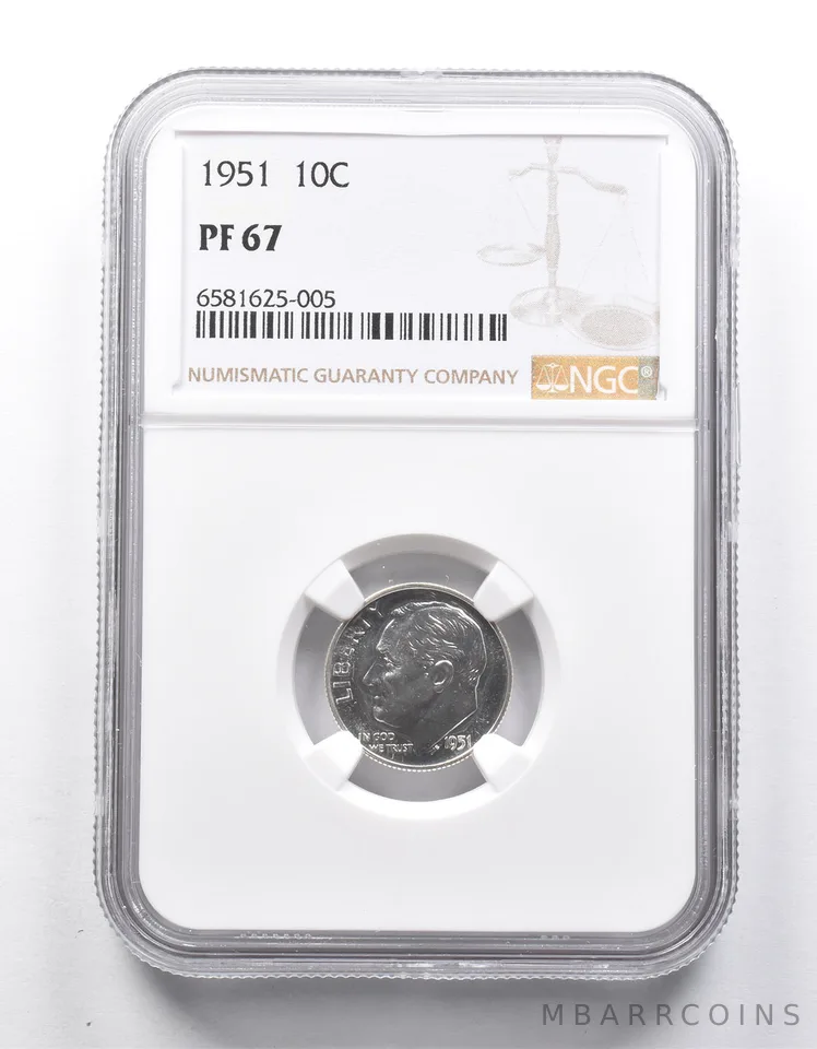 PF67 1951 Roosevelt Dime NGC *9872