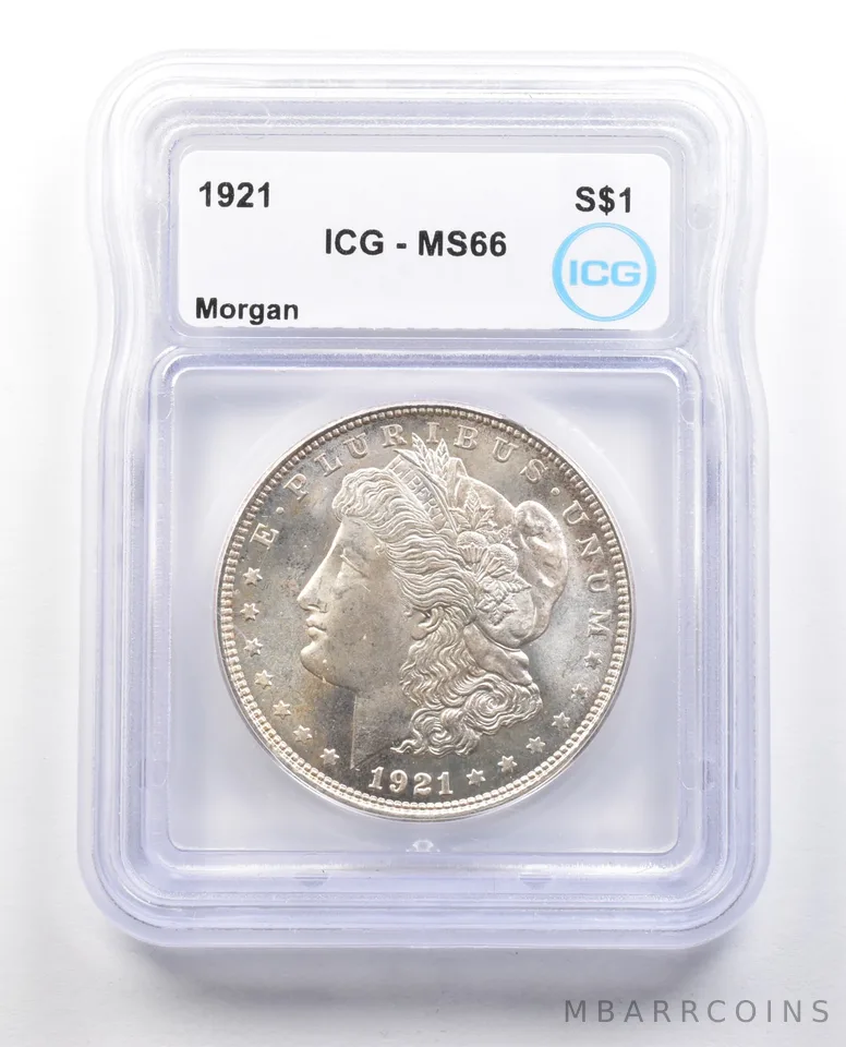1921 Morgan Silver Dollar MS66 ICG a4395