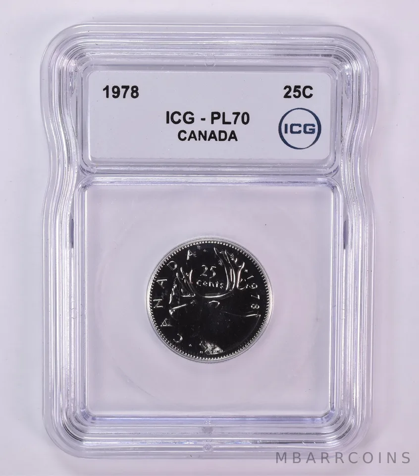 1978 Canada 25 Cents Caribou PL70 ICG