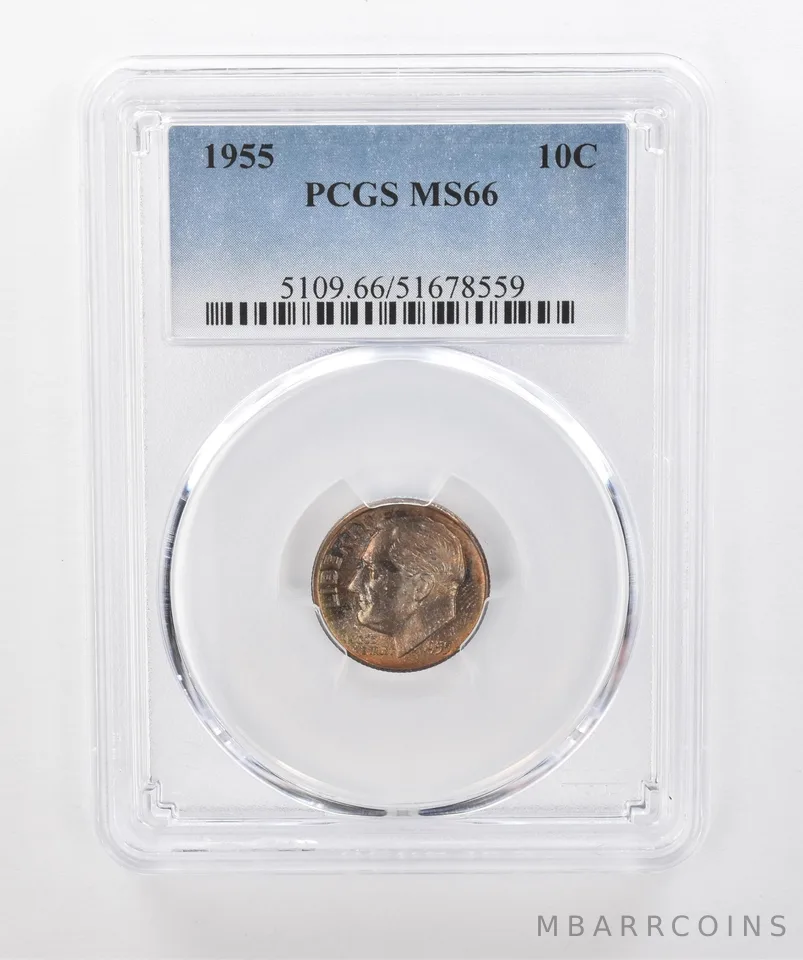 1955 Roosevelt Dime MS66 PCGS Beautiful Tone a1421
