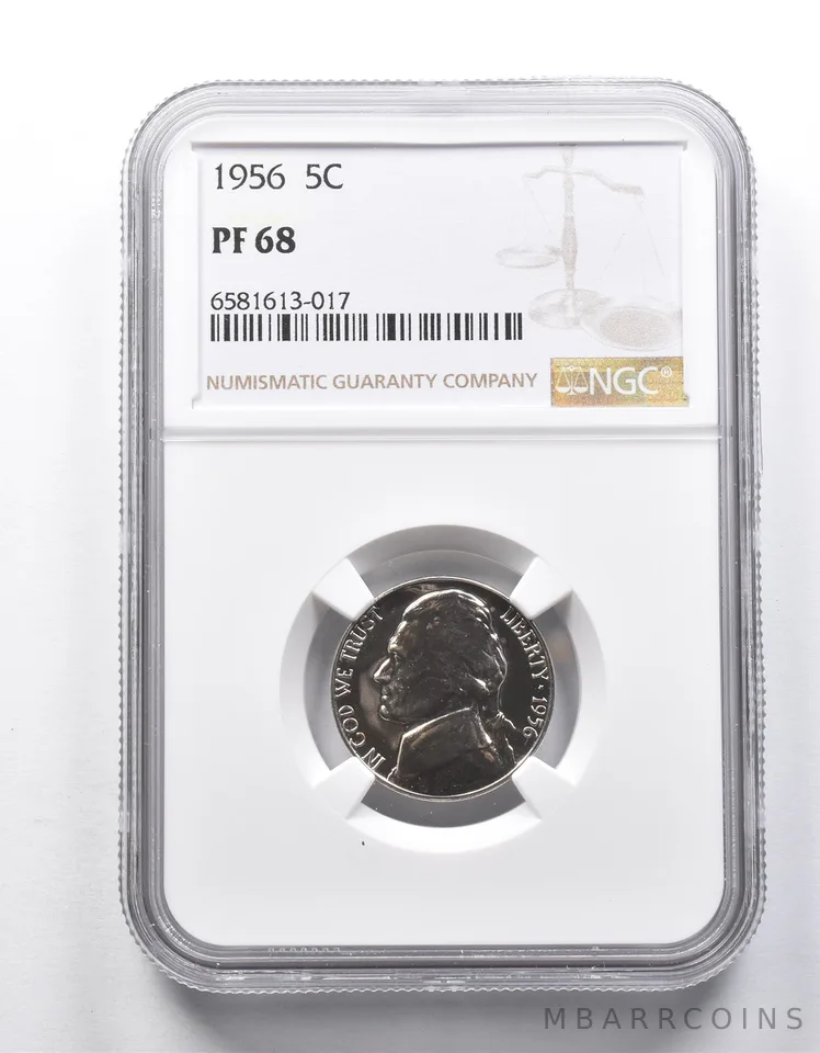 PF68 1956 Jefferson Nickel NGC *9852