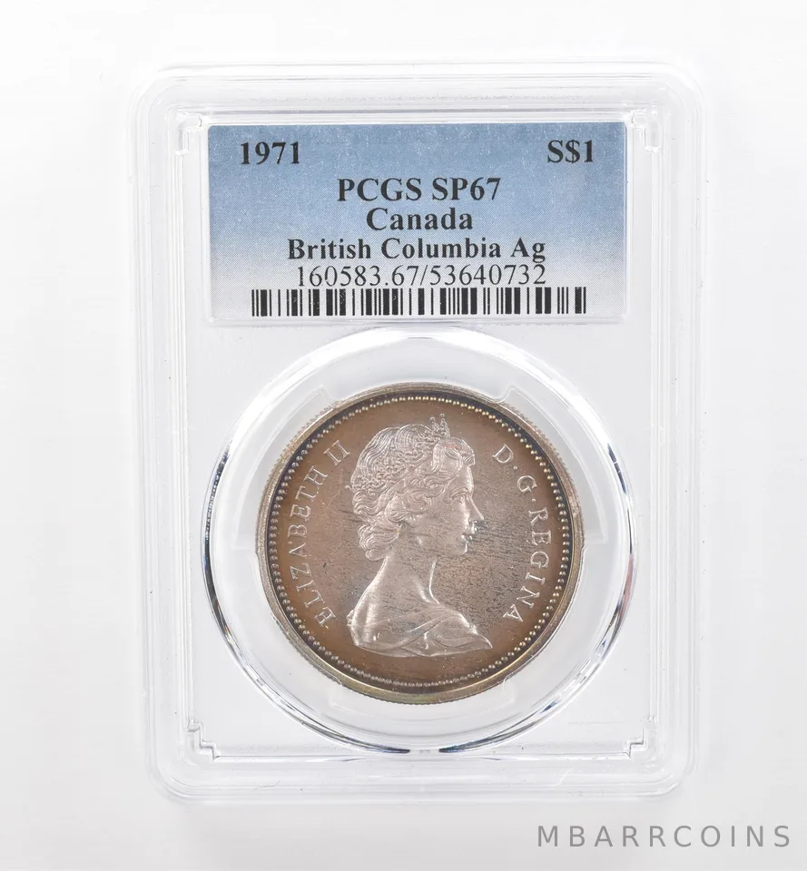 1971 Canada 1 Dollar Silver British Columbia SP67 PCGS Beautiful Tone *1911