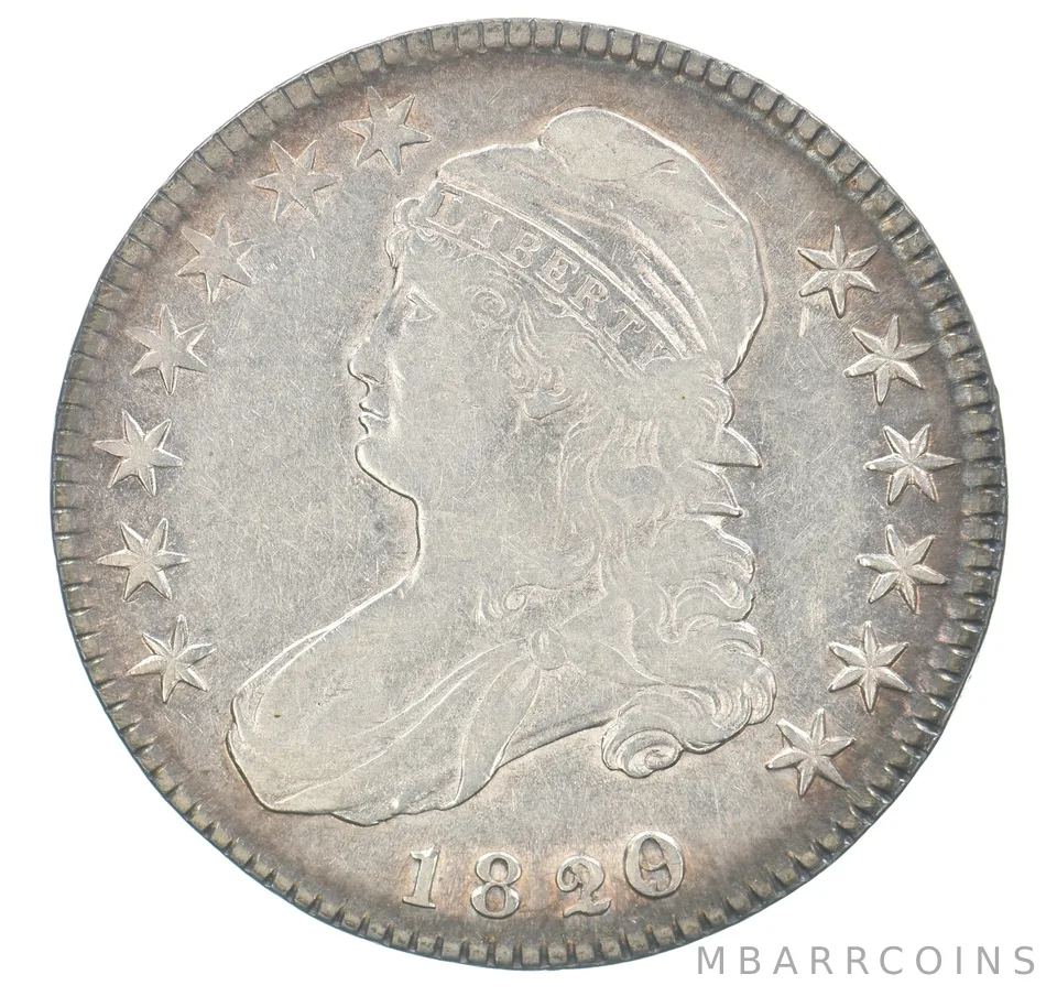 1820 Capped Bust Half Dollar Beautiful Tone 1820/19 Curl Base 2 *5157