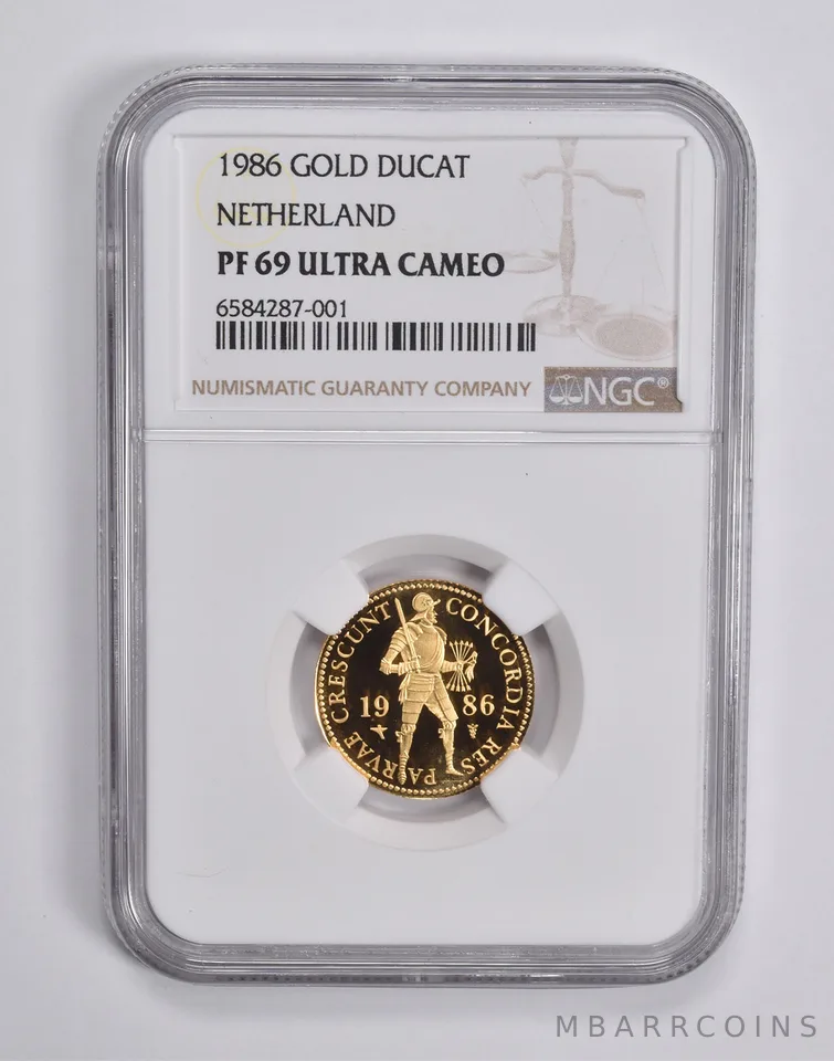 PF69 UCAM 1986 Netherlands Gold Ducat NGC a6495