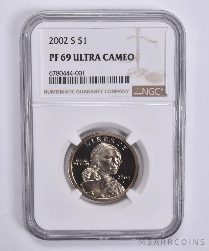 2002-S Sacagawea $1 PF69 UCAM NGC Brown Lbl