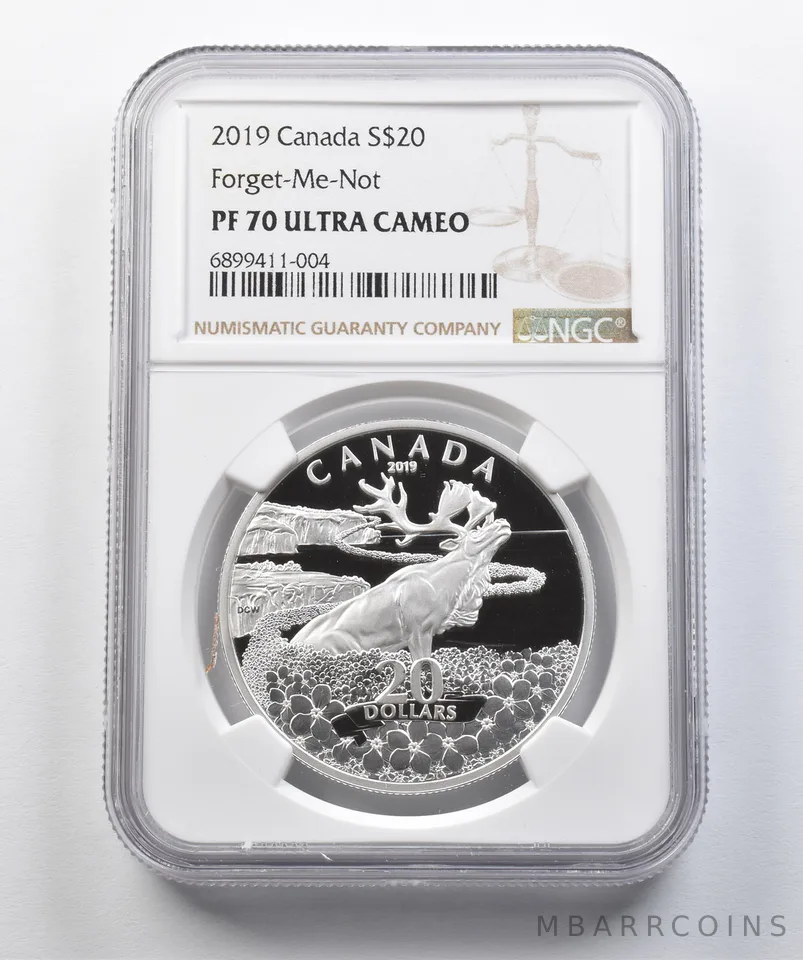 2019 Canada Silver 20 Dollars Forget-Me-Not PF70 UCAM NGC *4383