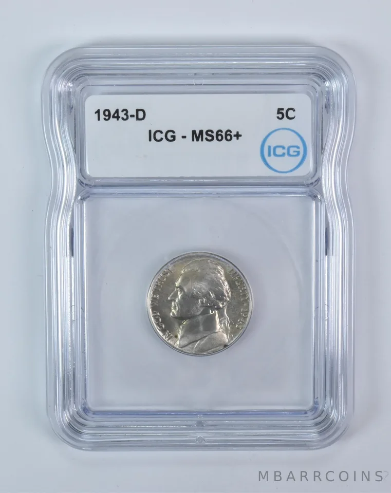 1943-D Jefferson Nickel MS66+ ICG WTN War Silver