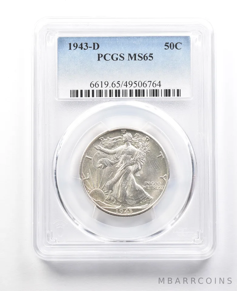 1943-D Walking Liberty Half Dollar FS-101 DDO MS65 PCGS *3064