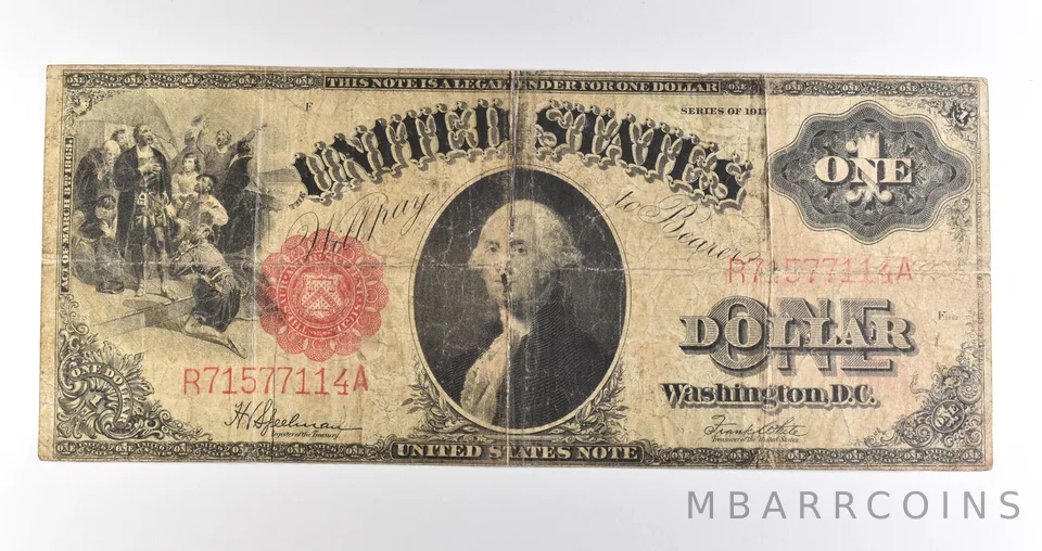 1917 $1 Legal Tender Large Note Red Seal *4548