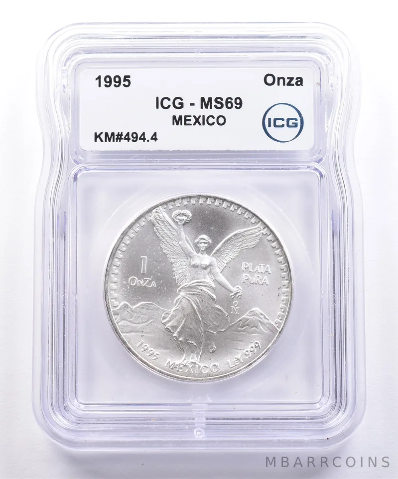 1995 Mo Mexico 1 Onza Silver Libertad MS69 ICG