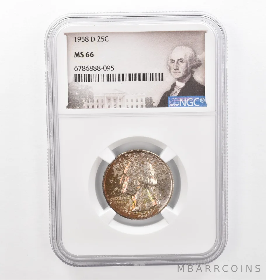 1958-D Washington Quarter MS66 NGC Beautiful Tone *2293
