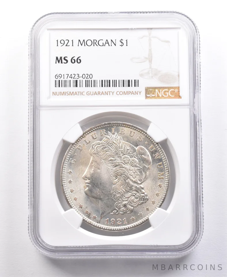 1921 Morgan Silver Dollar MS66 NGC *2109