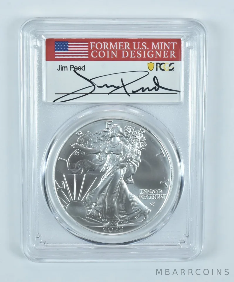 2022 American Silver Eagle Jim Peed FDOI MS70 PCGS