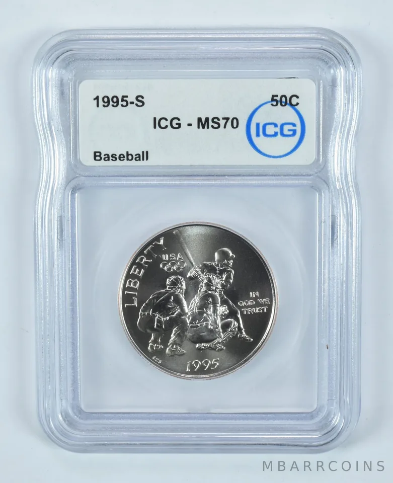 1995-S Olympic Baseball Commemorative Half Dollar MS70 ICG