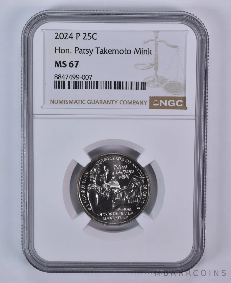 2024-P American Women Quarter Patsy Takemoto Mink MS67 NGC Brown Label