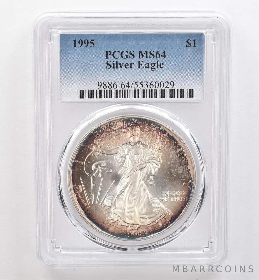 1995 American Silver Eagle MS64 PCGS Beautiful Tone *9511