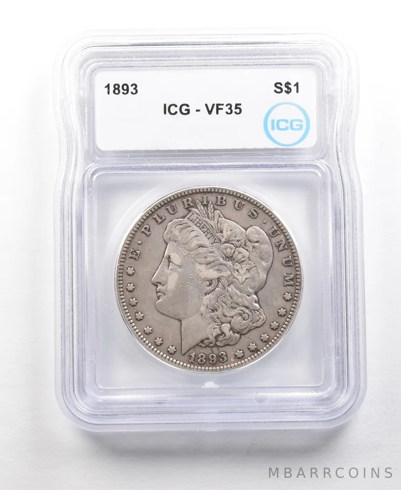1893 Morgan Silver Dollar VF35 ICG *6336